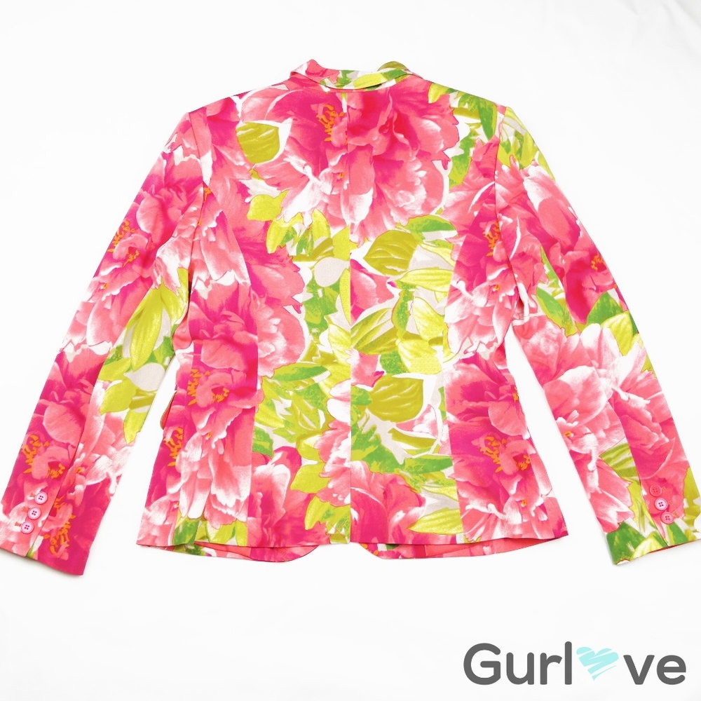 Isaac Mizrahi Floral Blazer - Pink and Green - Picture 3 of 8